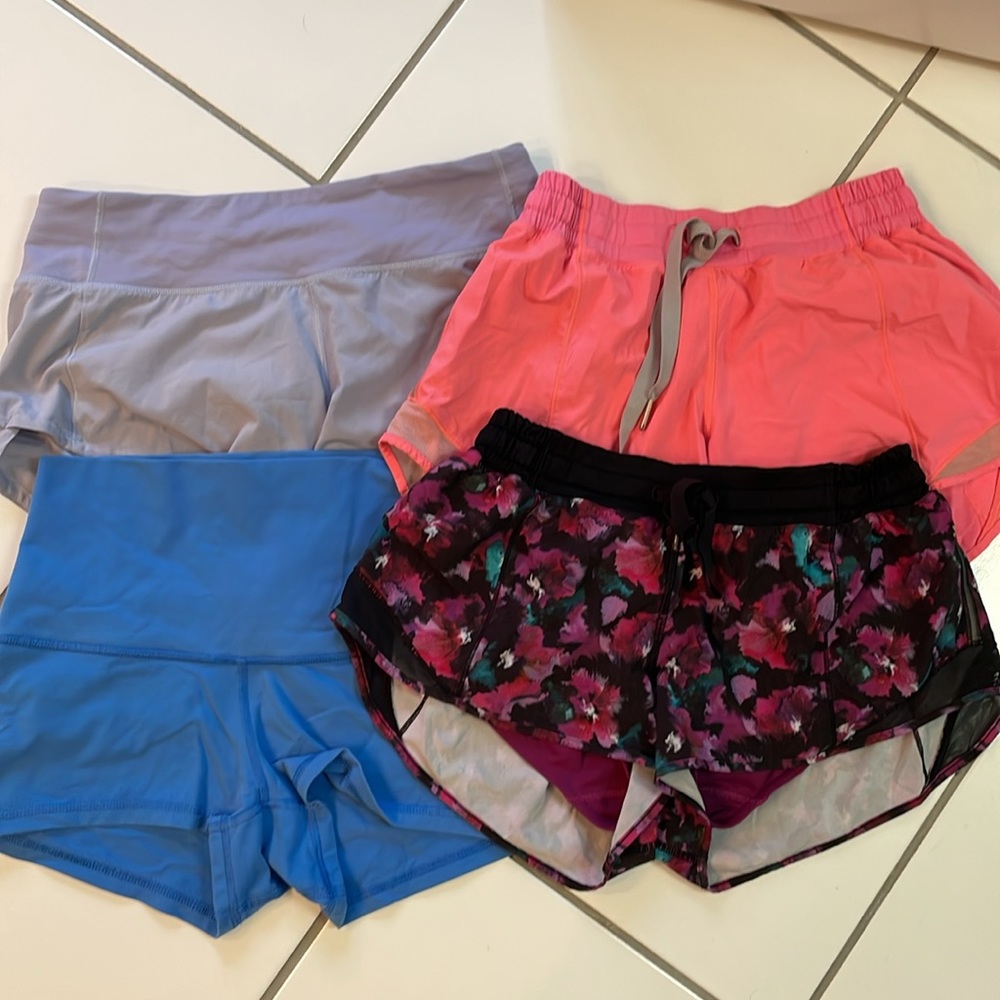 ✴️ EUC LULULEMON HOTTY HOT ORIGINAL SHORTS CORAL FLORAL SPEED SHORT BOOGIE 4 6